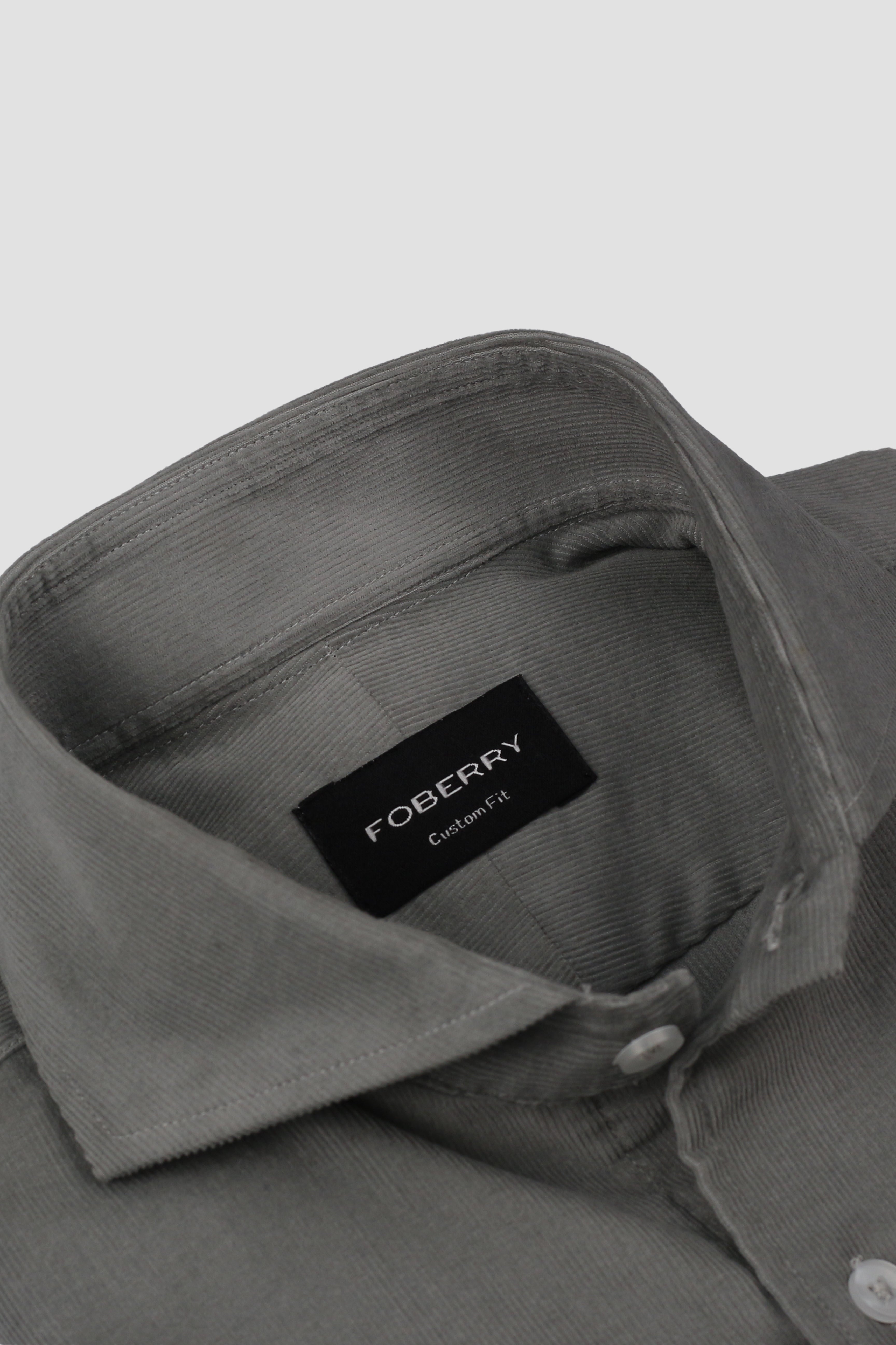 Greenish Grey Corduroy Shirt - Foberry Pakistan