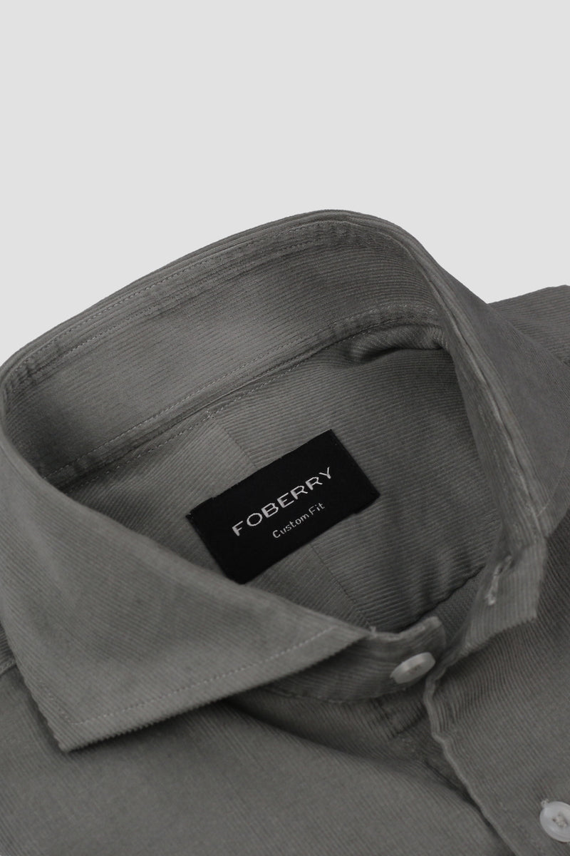 Greenish Grey Corduroy Shirt - Foberry Pakistan