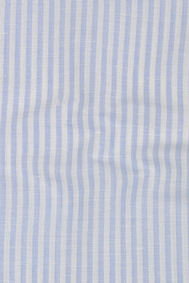 Powder Blue Linen Candy Stripes