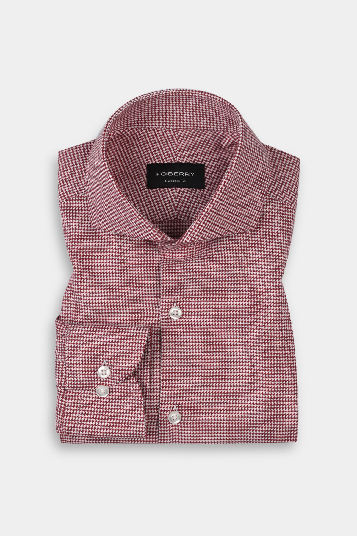 Soft Maroon Houndstooth Shirt