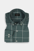 Soft Persian Green Brushed Windowpane Shirt
