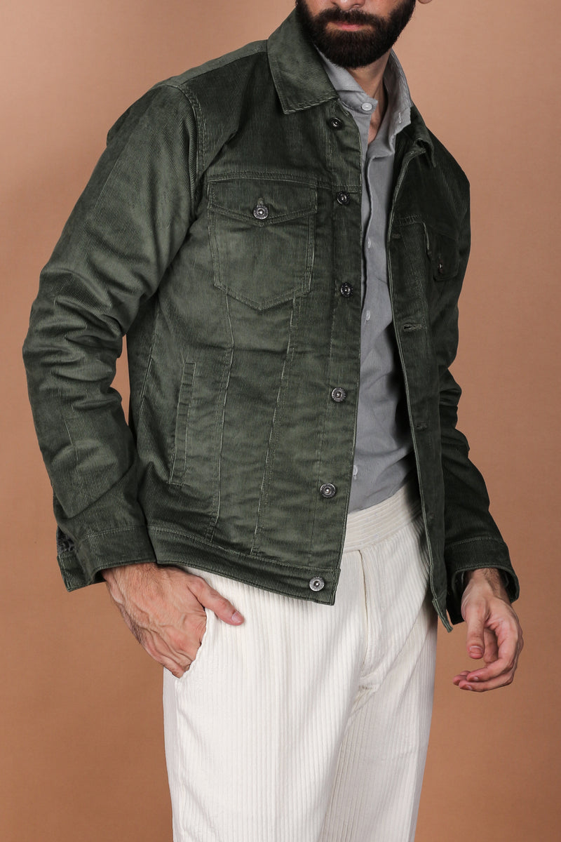 Hunter Green Corduroy Jacket - Foberry Pakistan