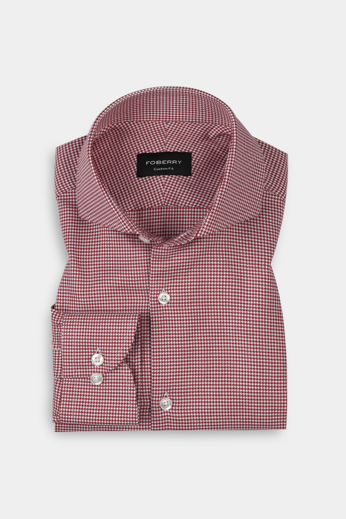 Soft Maroon Houndstooth Shirt