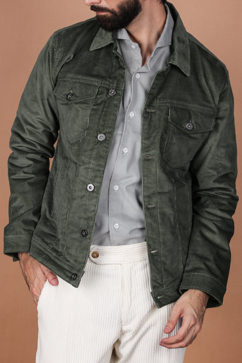 Hunter Green Corduroy Jacket - Foberry Pakistan