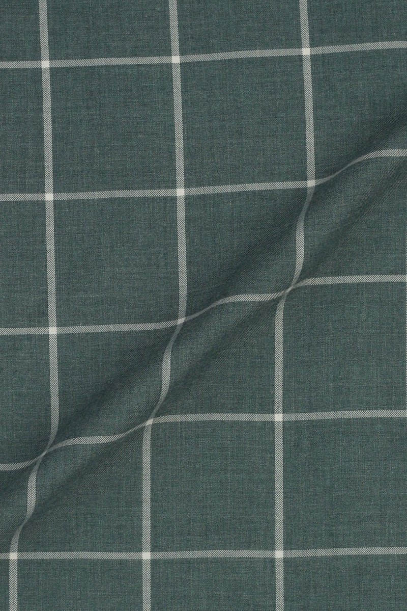 Soft Persian Green Brushed Windowpane