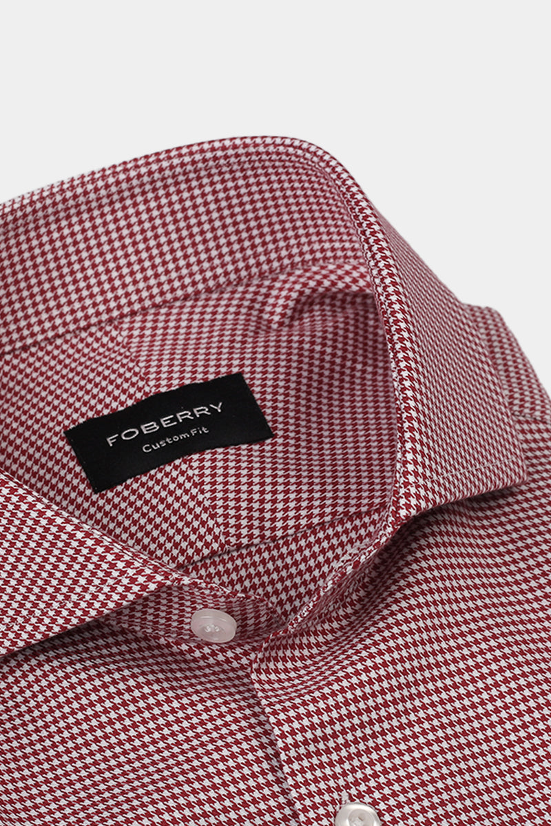Soft Maroon Houndstooth Shirt
