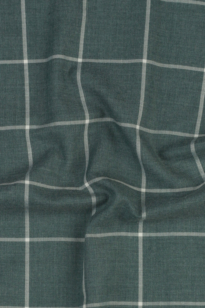 Soft Persian Green Brushed Windowpane