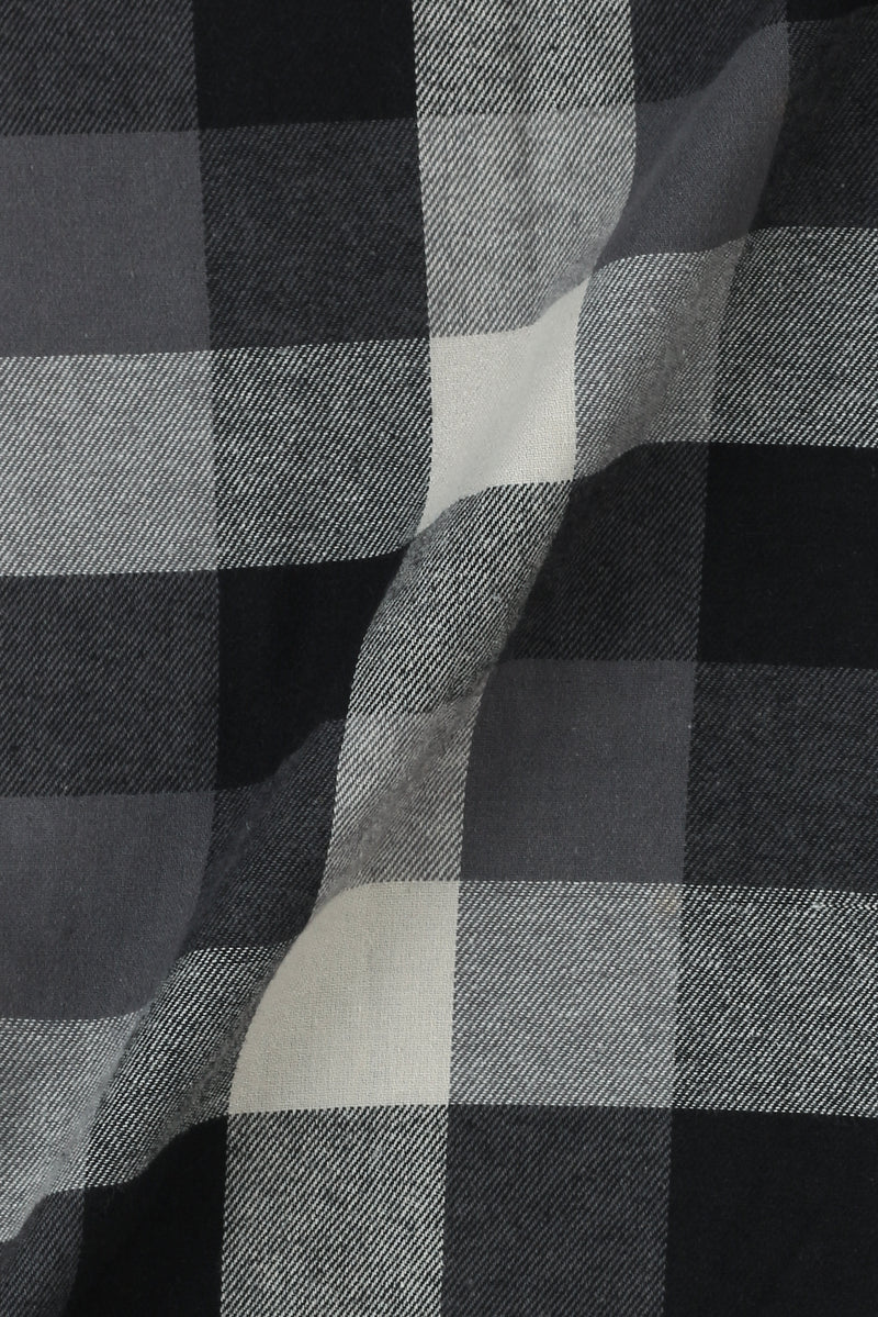 Soft Black & White Windowpane Winter Flannel