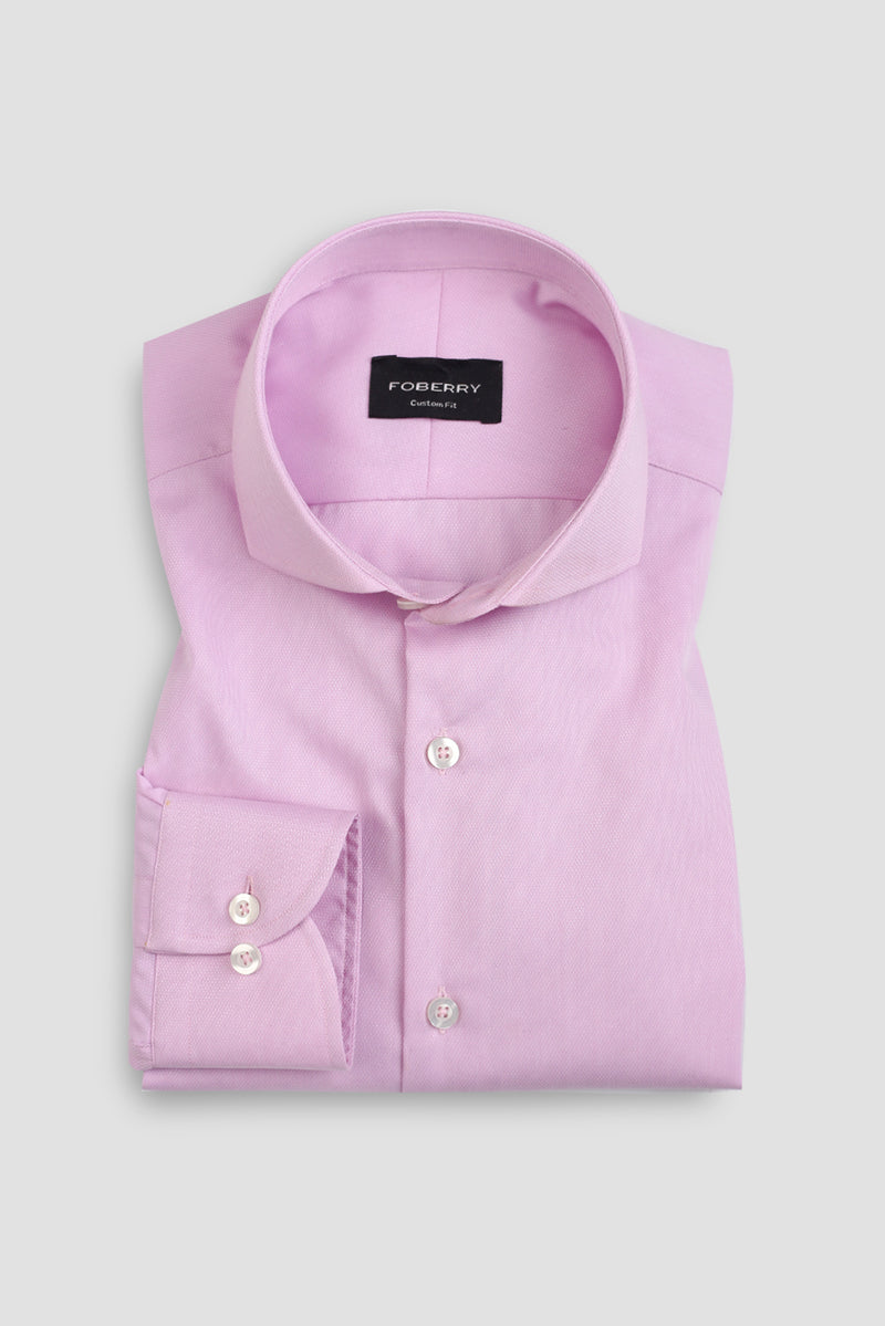 Lilac Self Structured Egyptian Shirt