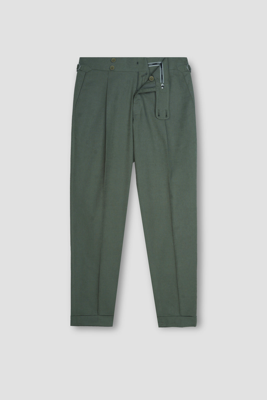 Olive Green Linen Trousers