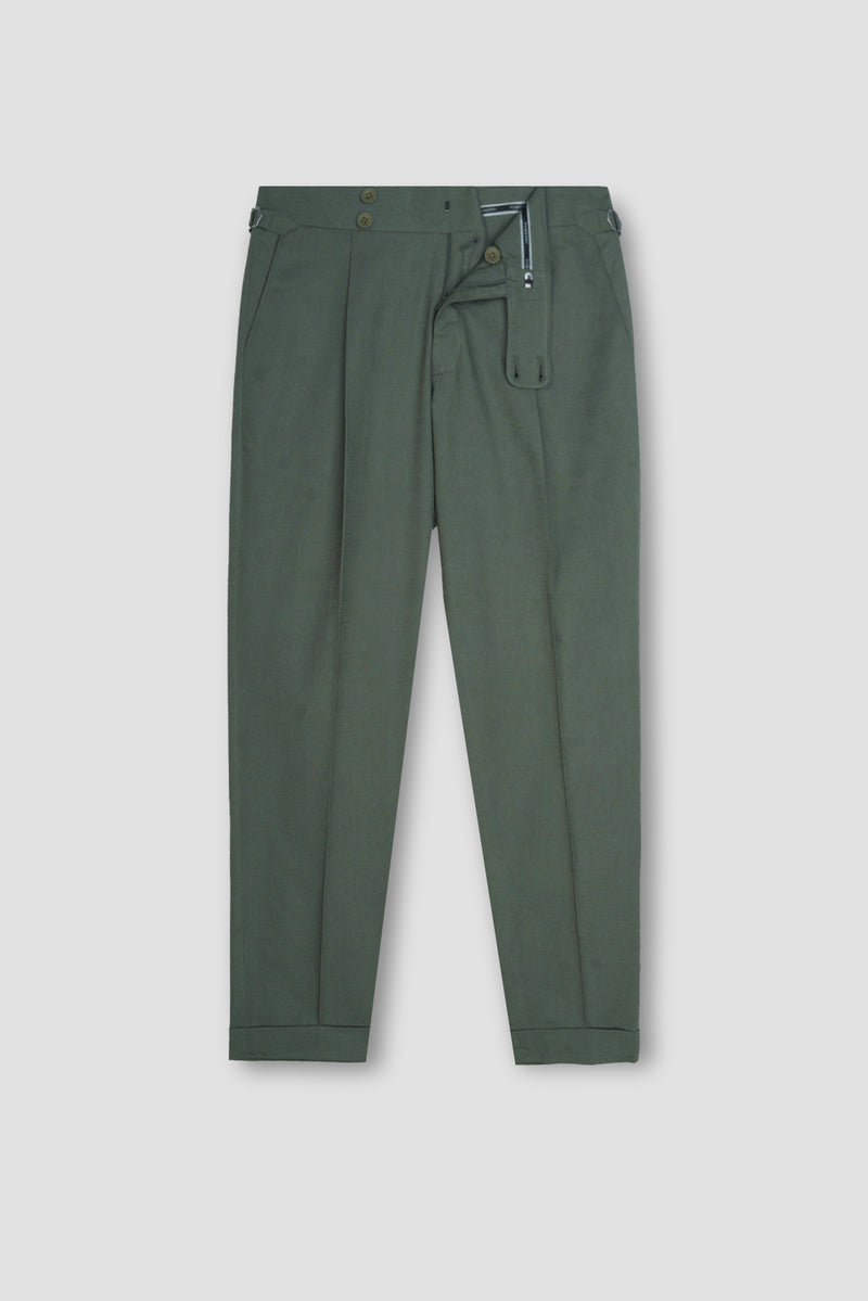 Olive Green Linen Trousers