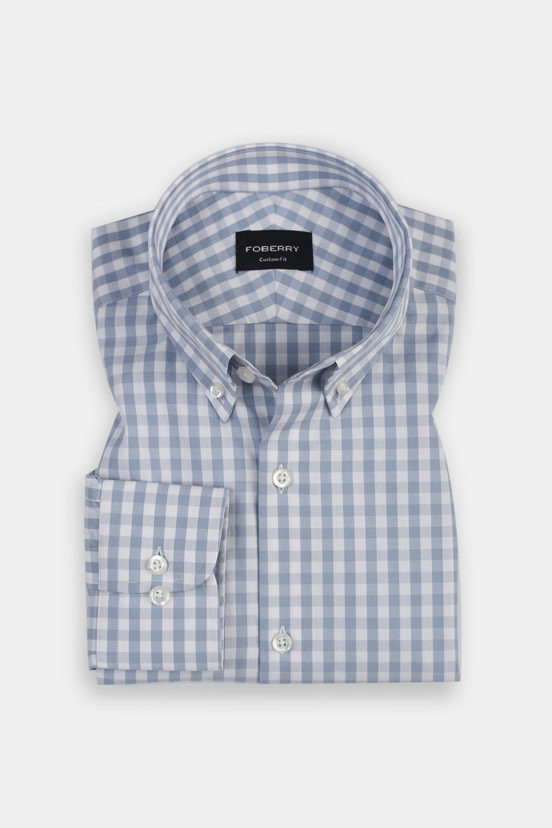 Sky Blue Buffalo Check Shirt