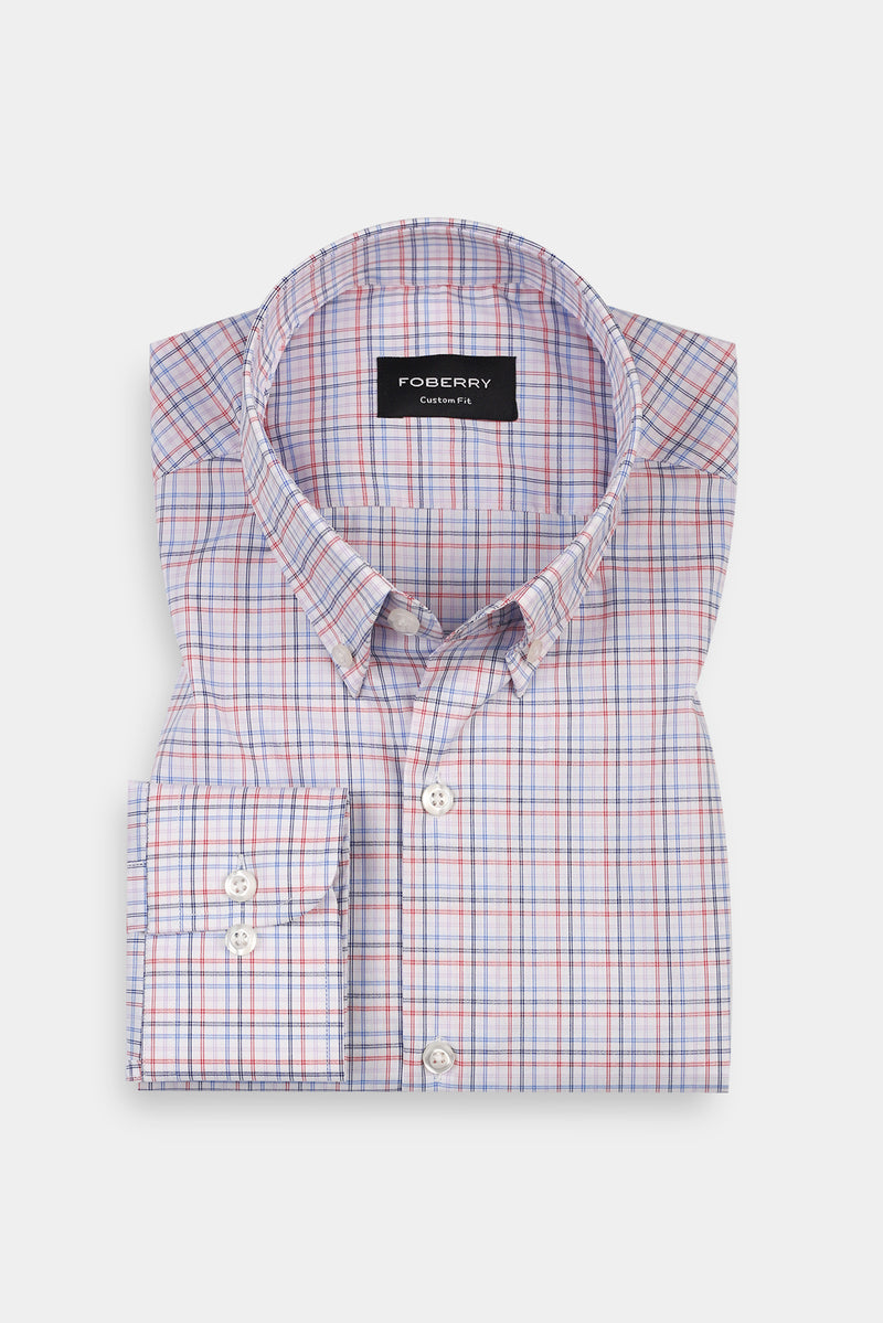 Bue & Red Tartan Egyptian Shirt