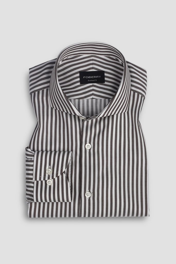 Charcoal Bengal Structured Stripes Shirt