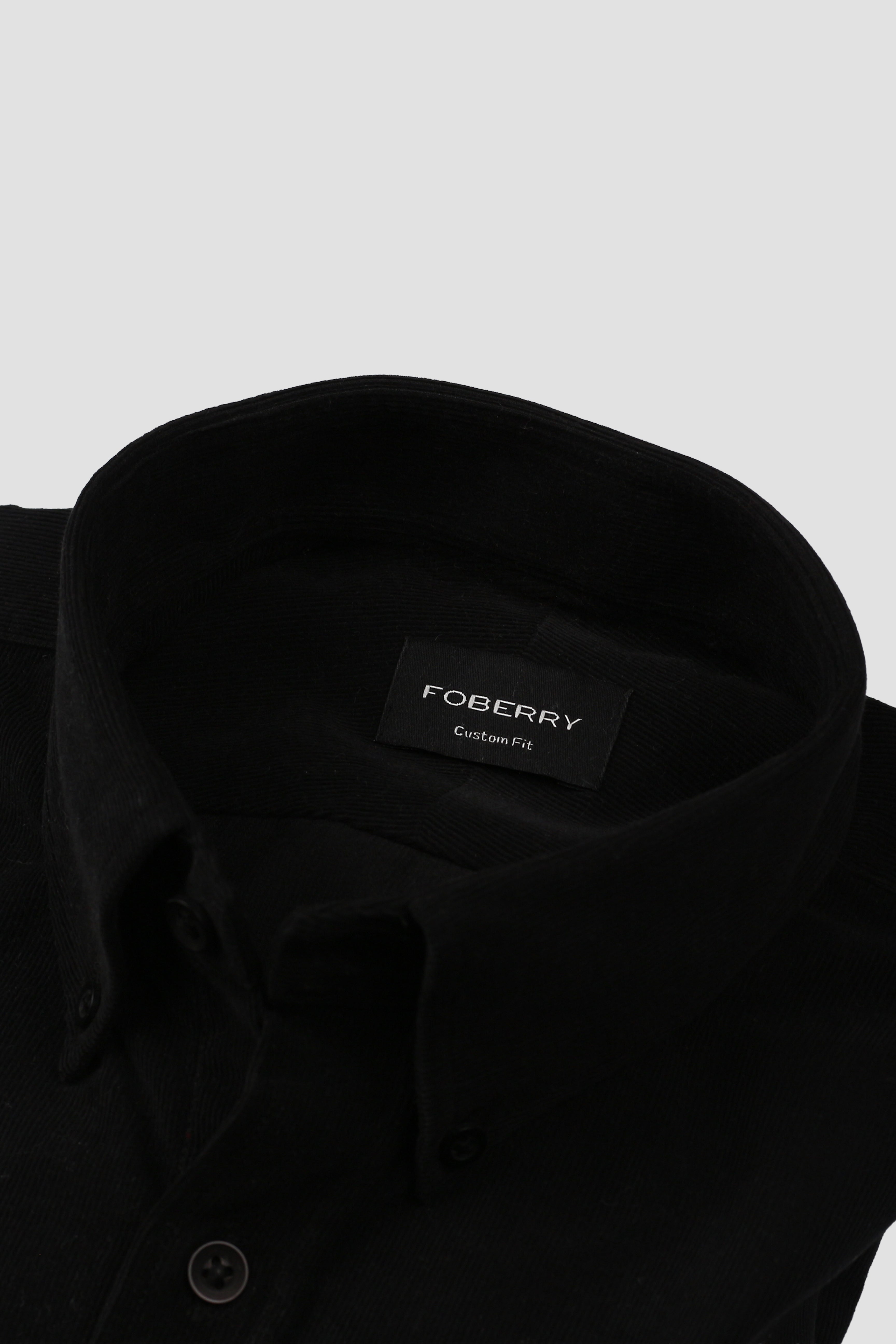 Jet Black Corduroy Shirt - Foberry Pakistan