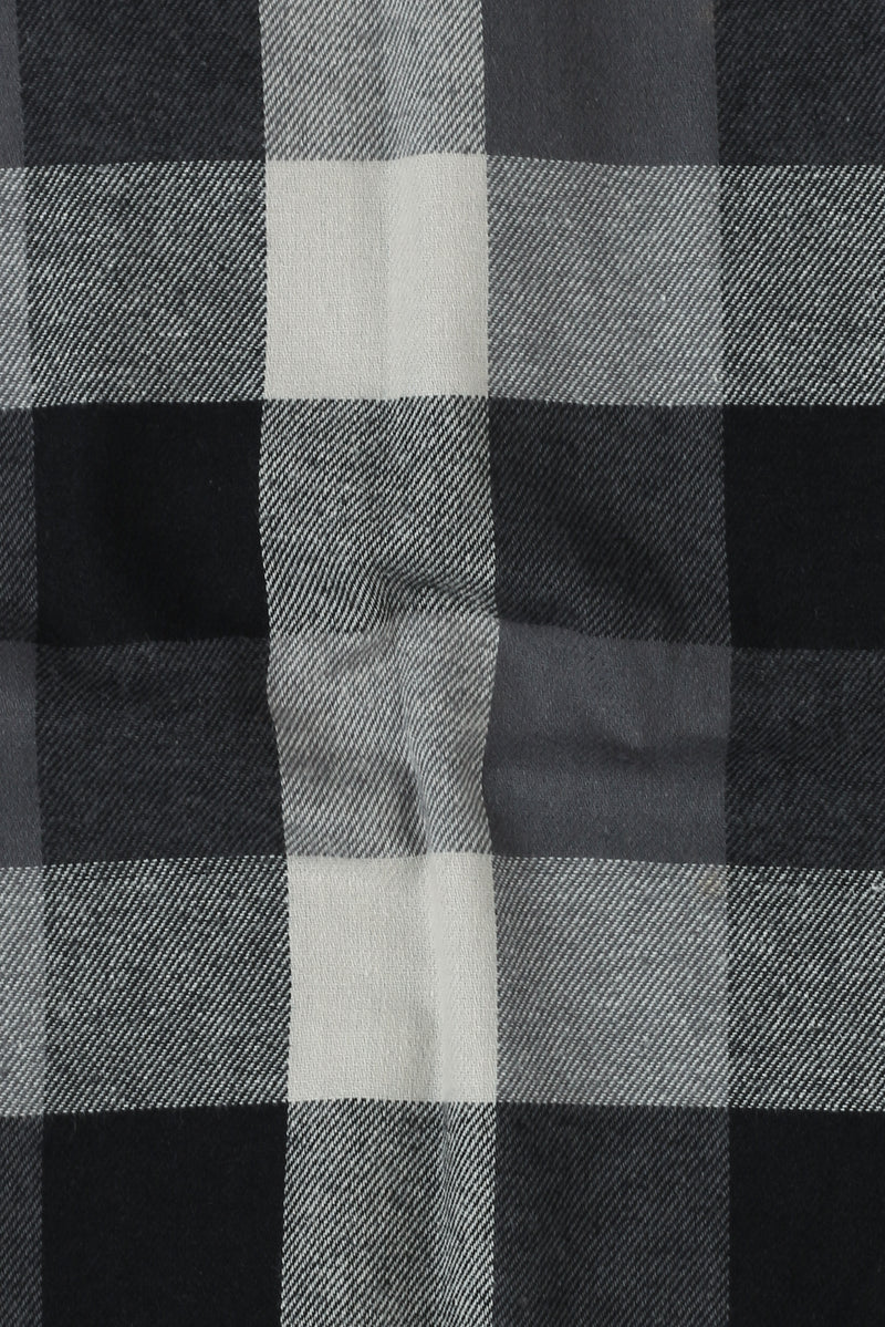 Soft Black & White Windowpane Winter Flannel
