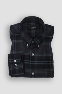Denim Blue Tartan Winter Flannel Shirt