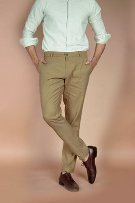 Tan Linen Trousers - Foberry Pakistan