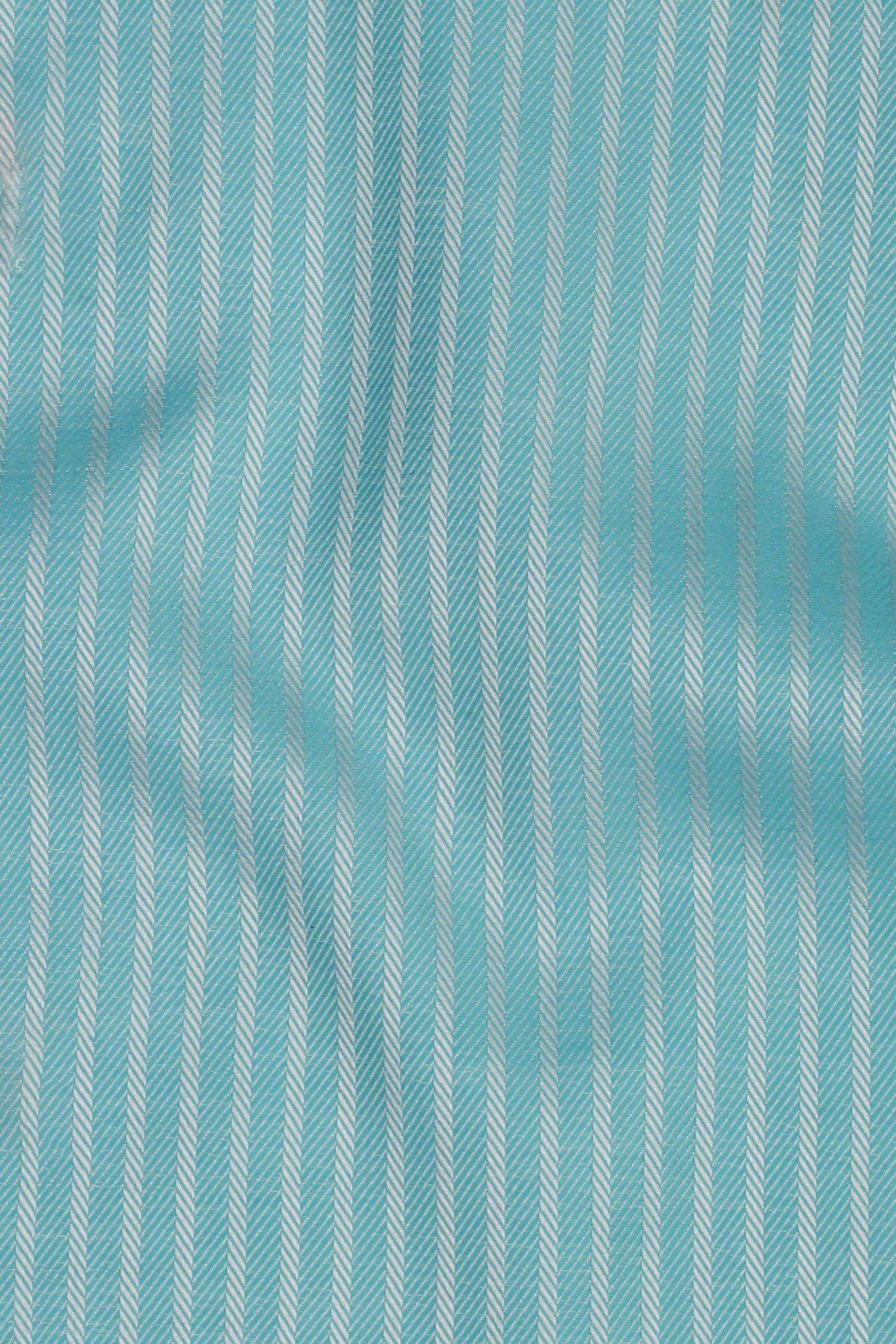 Aqua Blue Egyptian Twill Striped