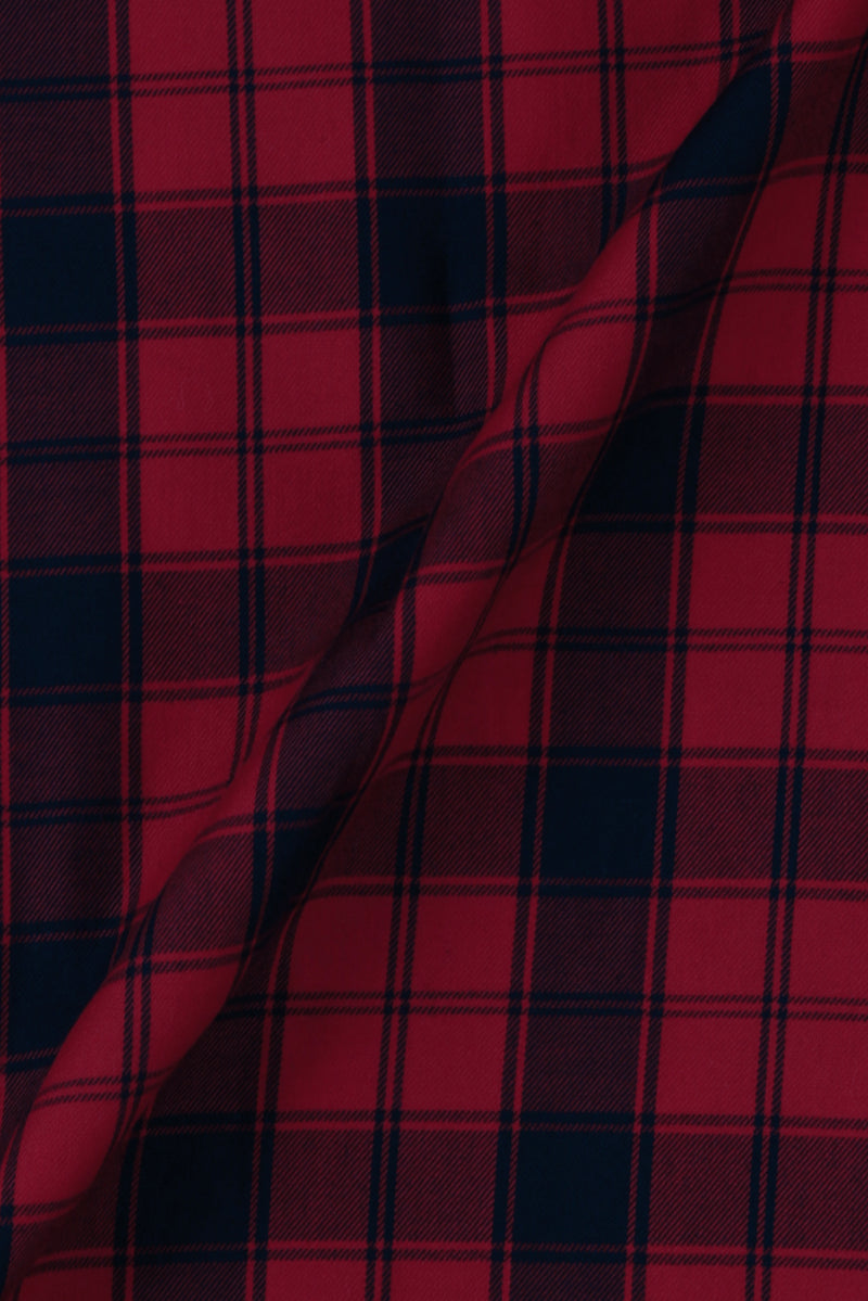 Soft Maroon Red Tartan Winter Flannel Shirt
