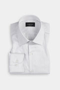Pastel Grey Bankers Stripes Shirt
