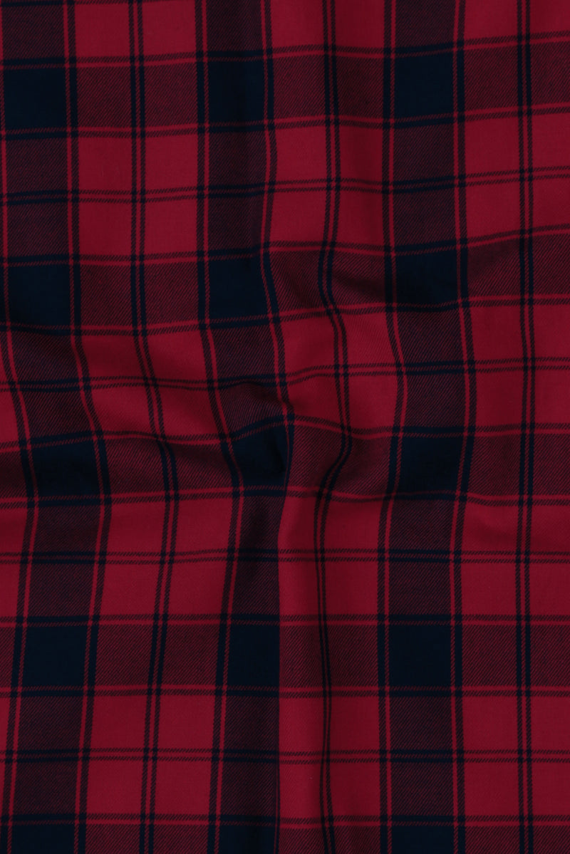 Soft Maroon Red Tartan Winter Flannel Shirt