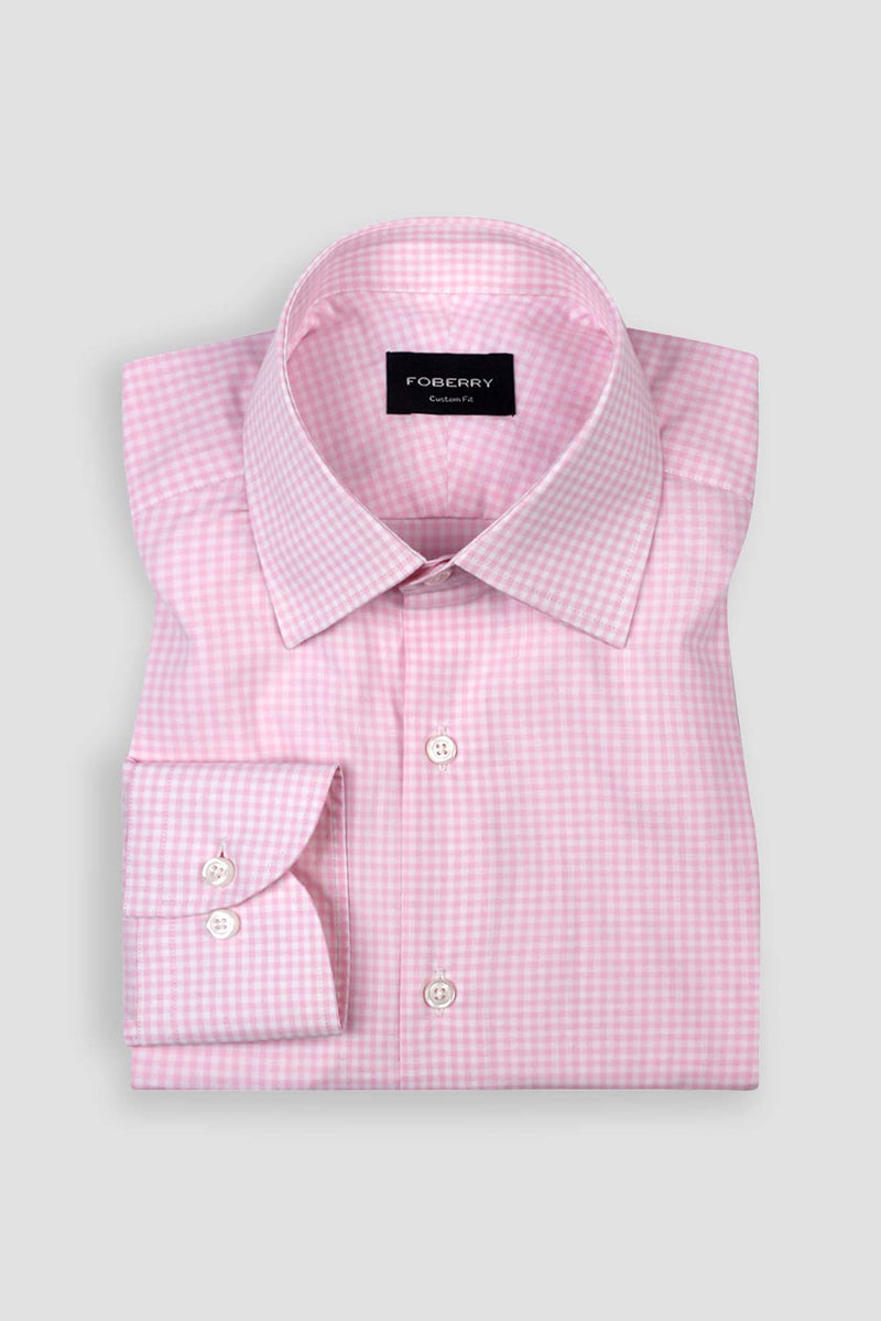 Soft Pastel Pink Gingham Shirt