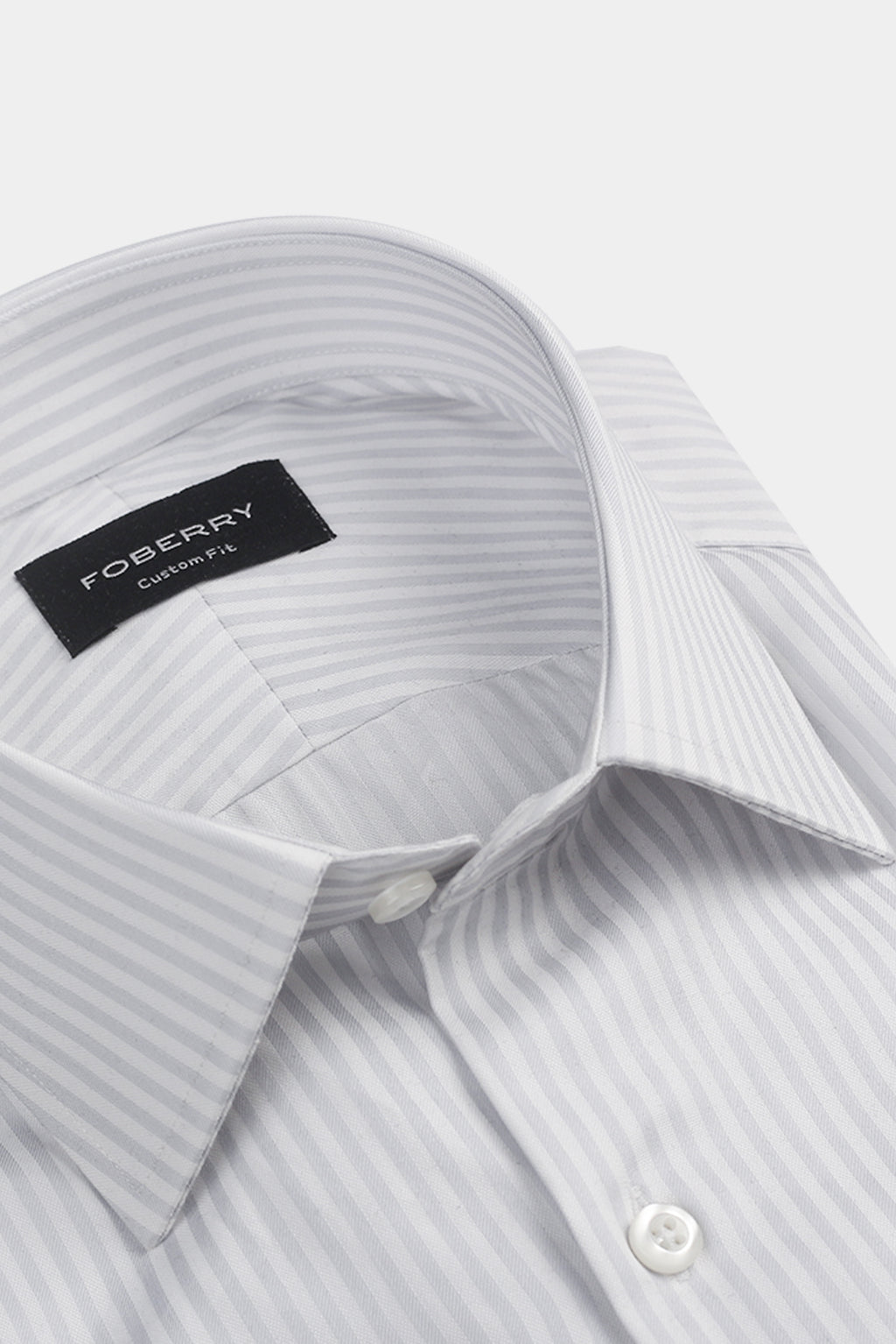 Pastel Grey Bankers Stripes Shirt
