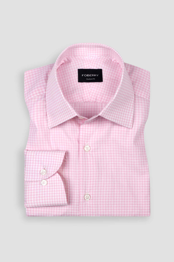 Soft Pastel Pink Gingham Shirt