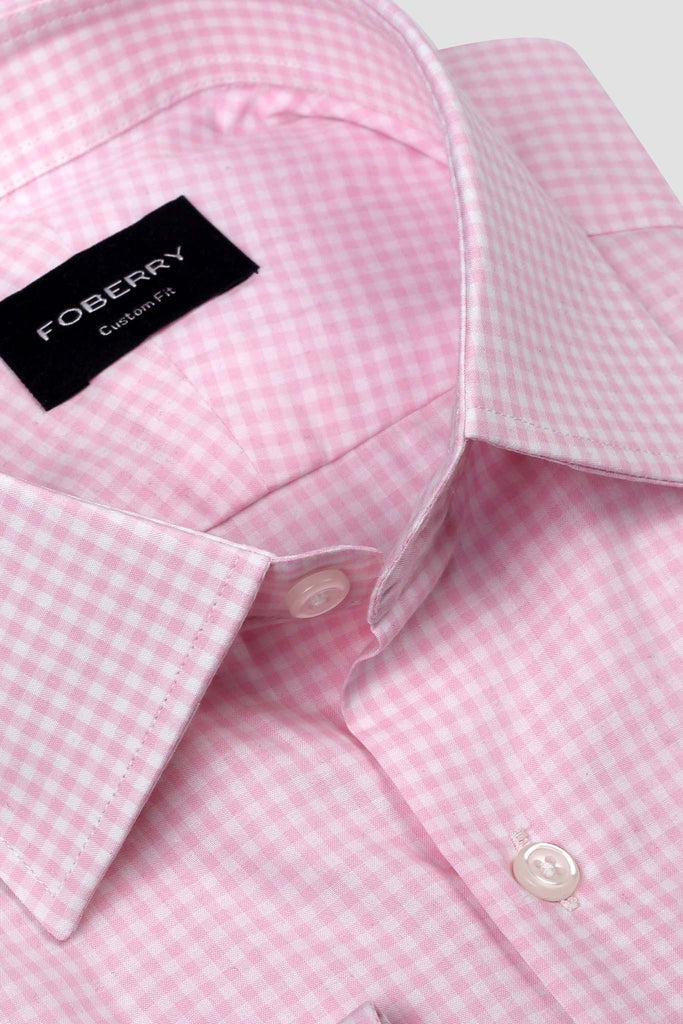 Soft Pastel Pink Gingham Shirt