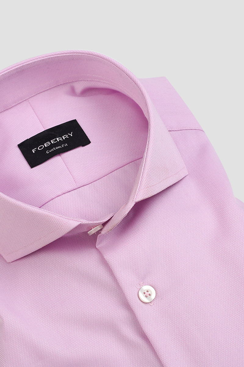 Lilac Self Structured Egyptian Shirt