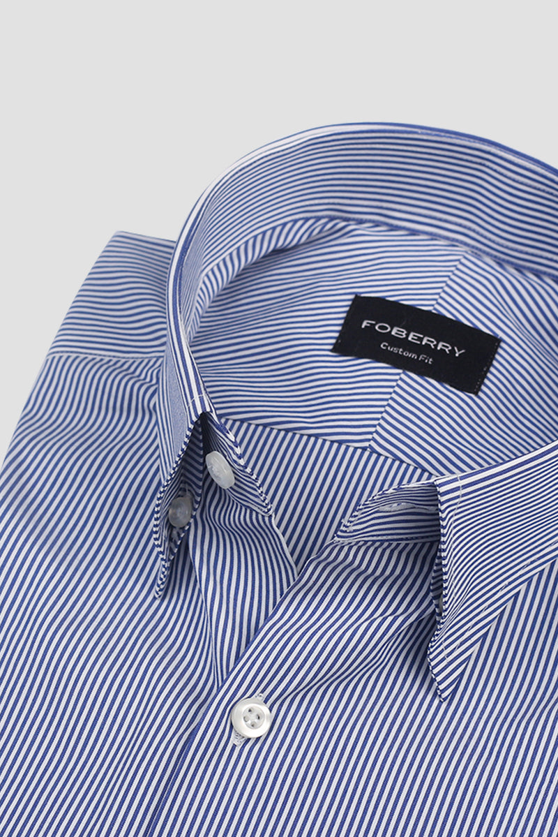 Soft Ink Blue Pencil Striped Shirt