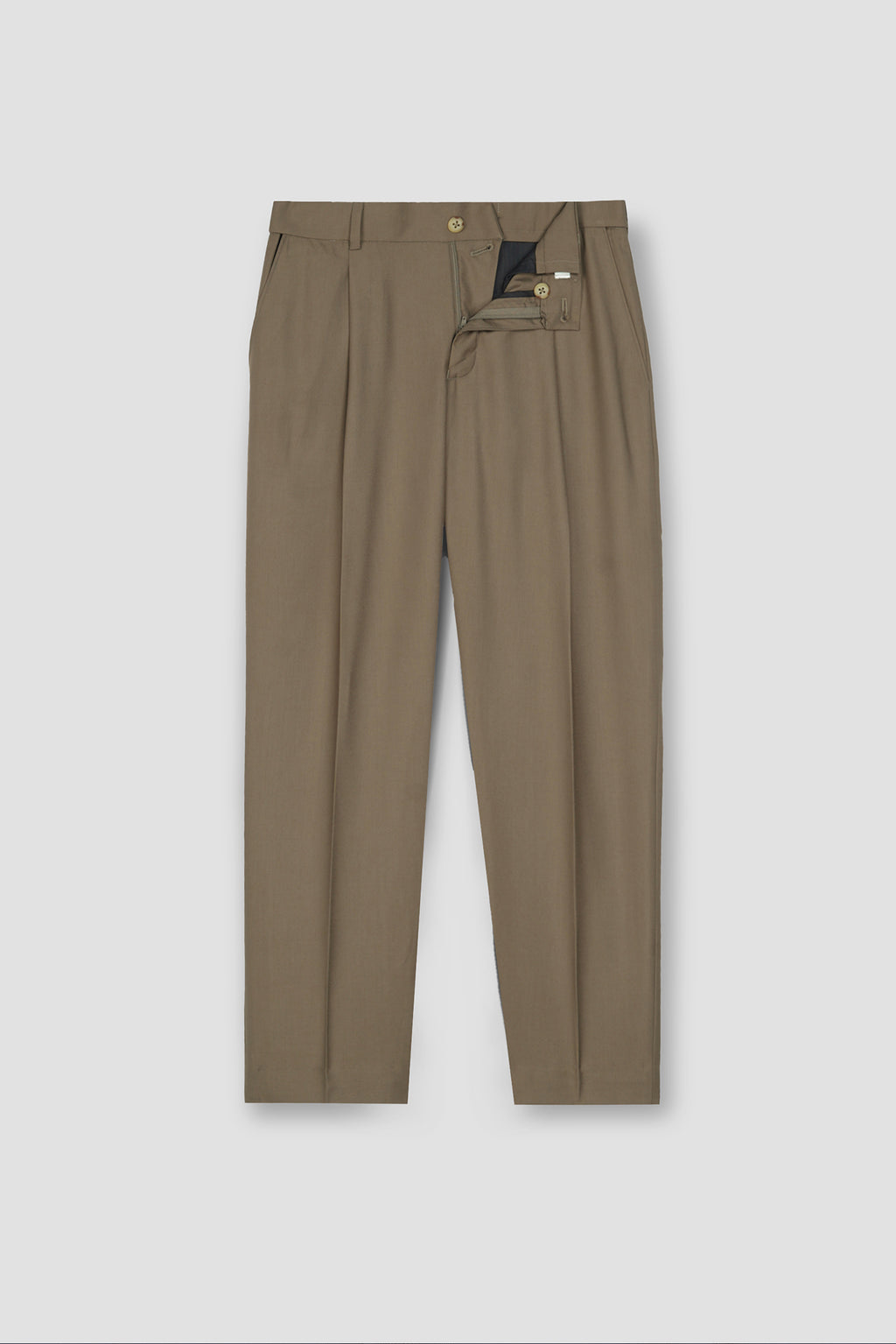 French Beige Tropical Wool Blended Dress Pant