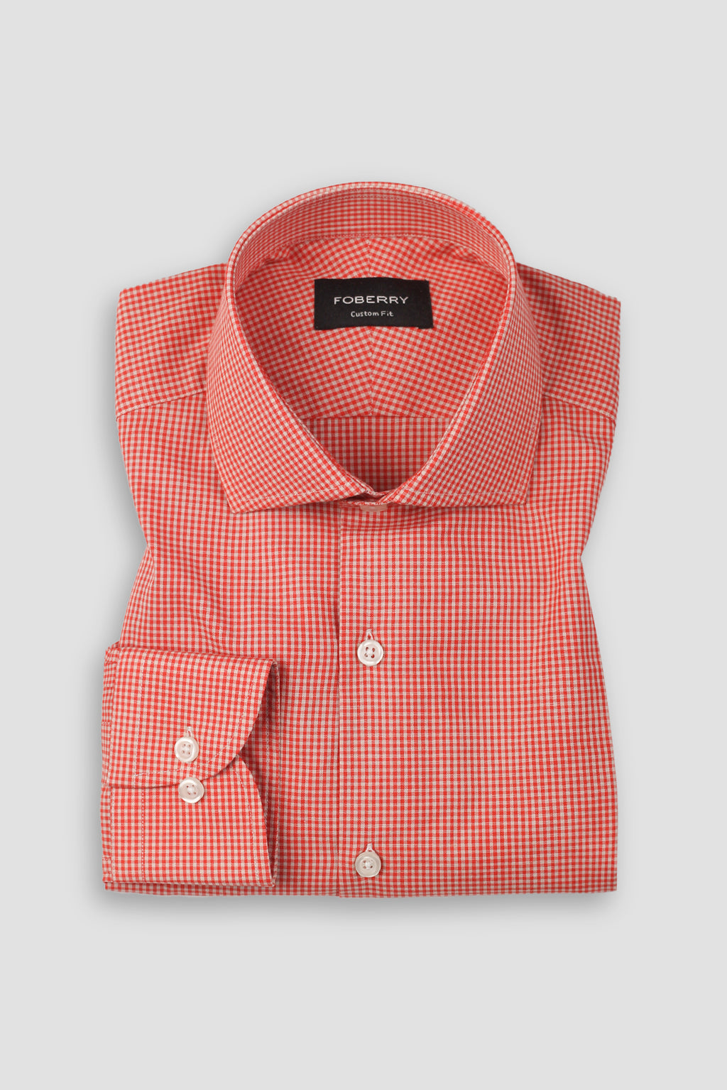 Orange Micro Gingham Shirt