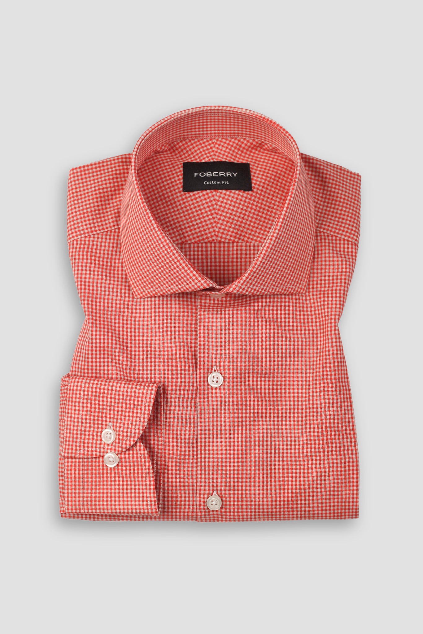 Orange Micro Gingham Shirt