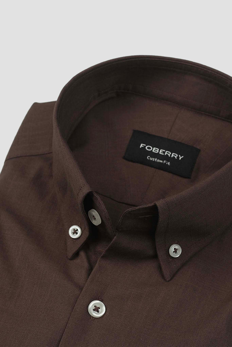Soft Syrup Brown Irish Linen Shirt