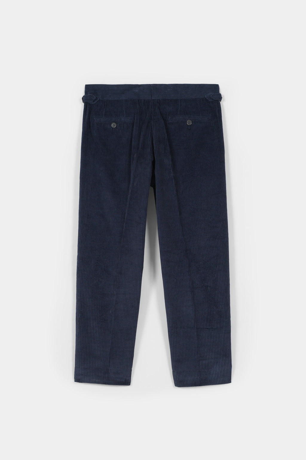 Navy Blue Wide Wale Corduroy Gurkha Trousers
