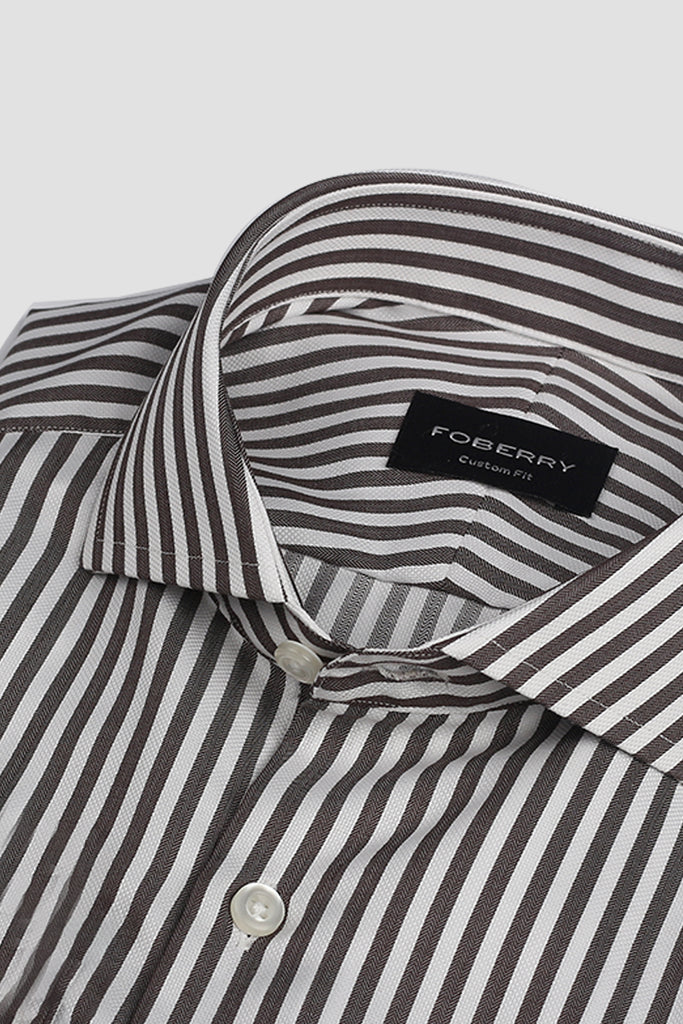 Charcoal Bengal Structured Stripes Shirt