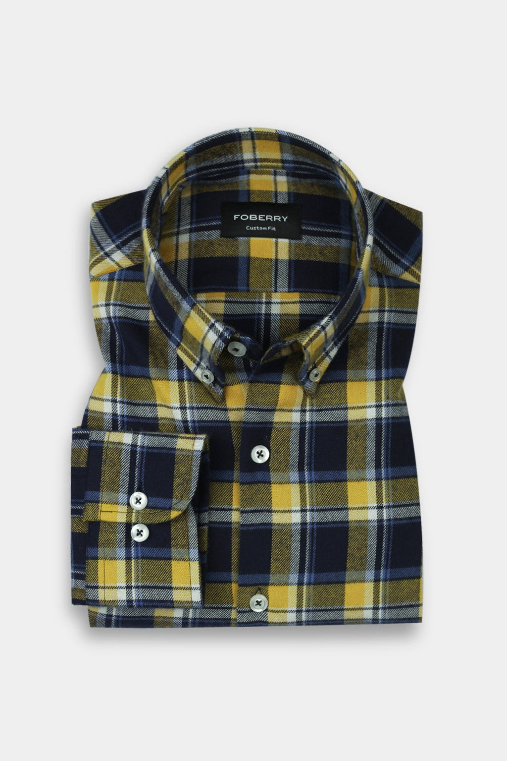 Aegon Blue Yellow Madras Winter Flannel Shirt