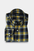 Aegon Blue Yellow Madras Winter Flannel Shirt
