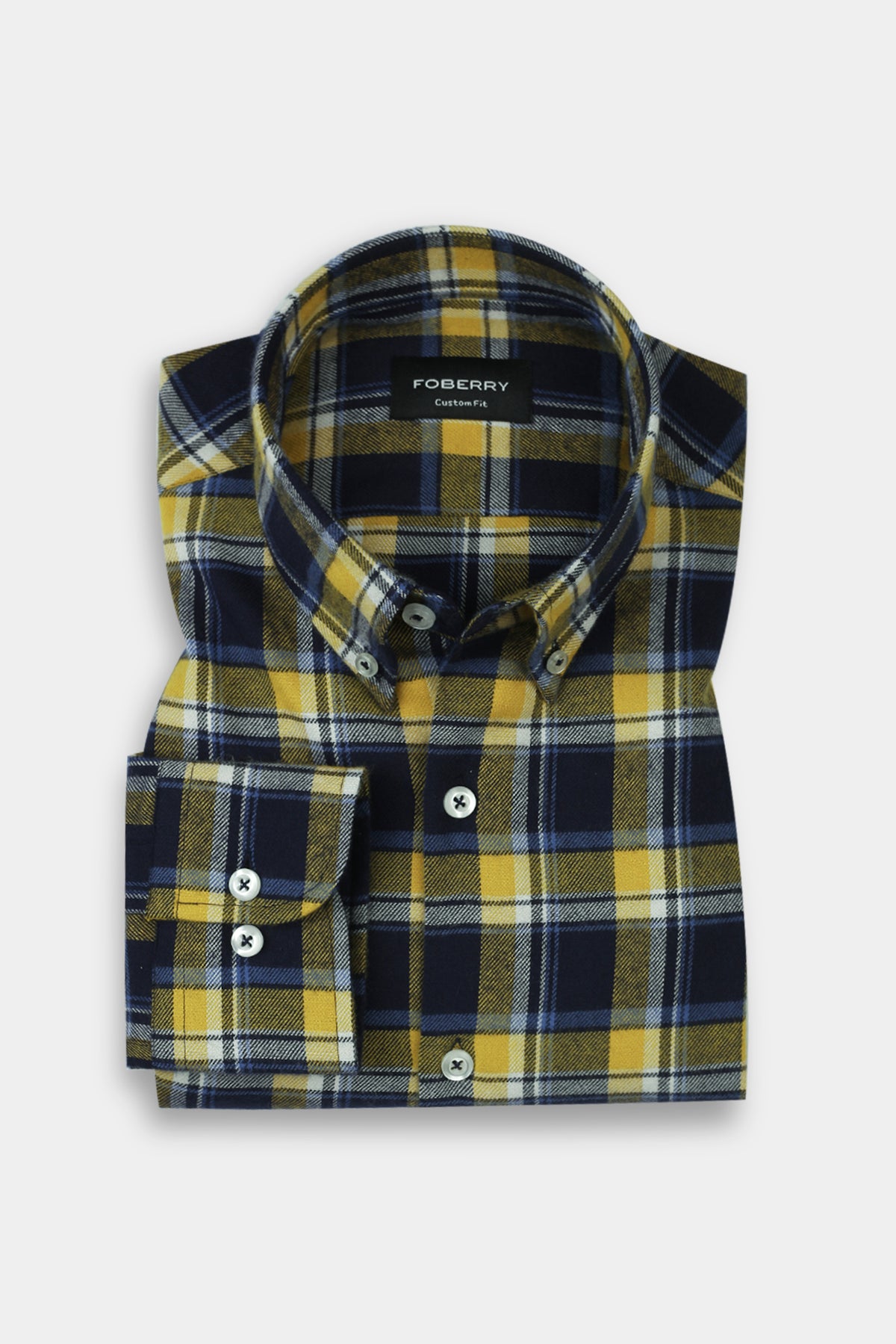 Aegon Blue Yellow Madras Winter Flannel Shirt