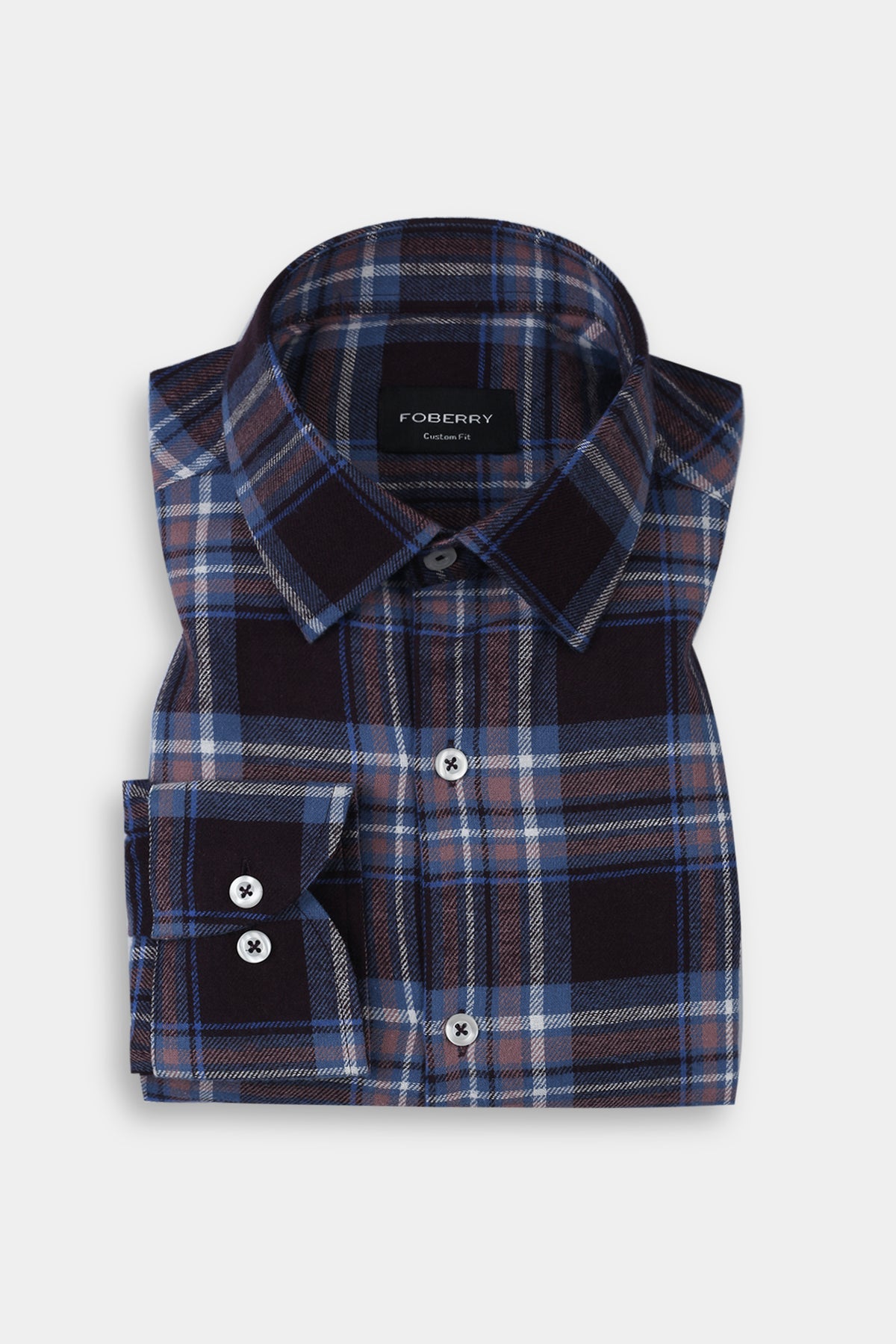 Brown & Blue Tartan Winter Flannel Shirt