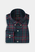 Dark Blue Green Tartan Winter Flannel Shirt