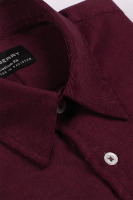 Soft Plum Corduroy Shirt - Foberry Pakistan