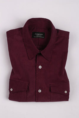 Soft Plum Corduroy Shirt - Foberry Pakistan