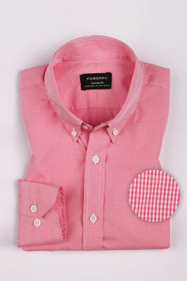 Red Micro Gingham Shirt - Foberry Pakistan