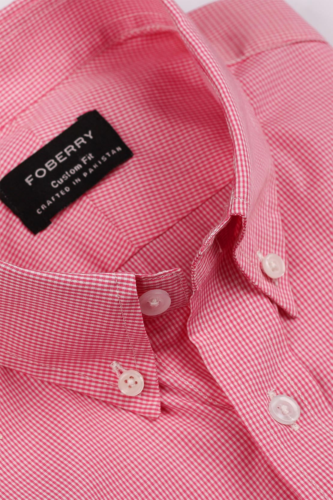 Red Micro Gingham Shirt - Foberry Pakistan