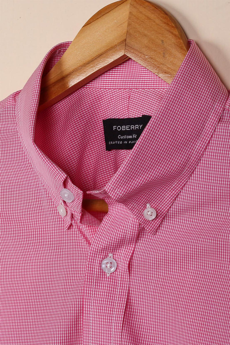 Red Micro Gingham Shirt - Foberry Pakistan