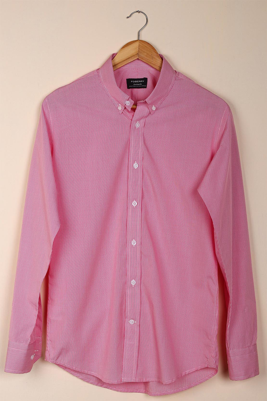 Red Micro Gingham Shirt - Foberry Pakistan
