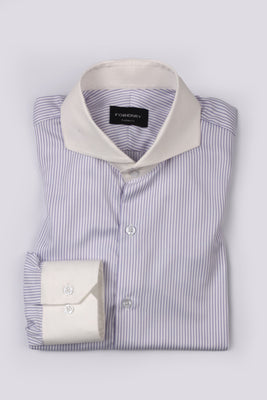 Lavender Pencil Striped Shirt - Foberry Pakistan